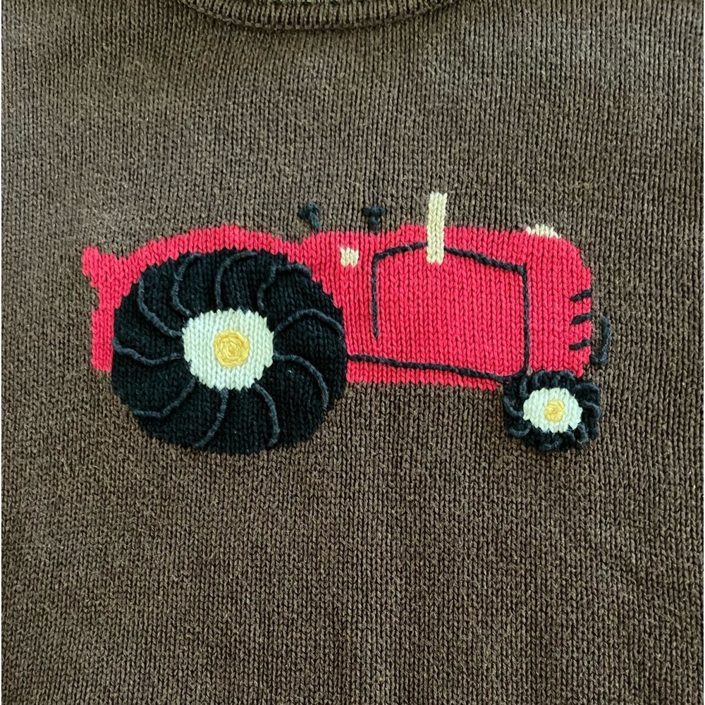 Hartstrings Boys Sweater with Tractor Size 5/6 EUC
